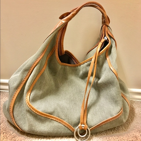 Ruehl No. 925 Canvas and Leather Hobo Tote